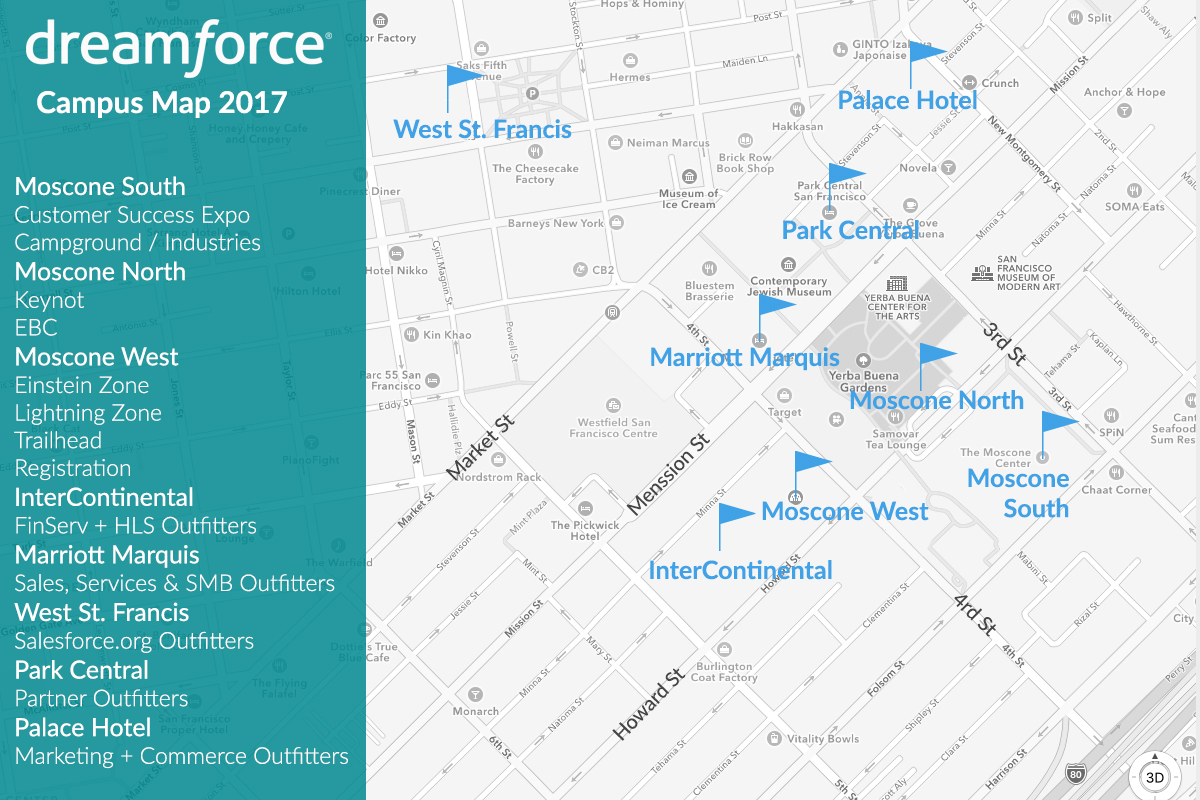 Dreamforce campus map, Moscone Center